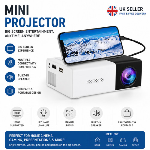 Mini projector portable led - mini,